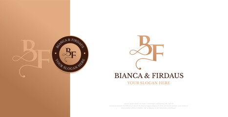 Initial BF Logo Design Vector  - obrazy, fototapety, plakaty