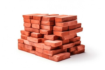 Red Brickwork Tower on White