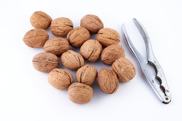 Walnuts isolated on white background
