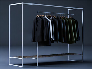 Retail clothing rack. AI Generated - 649320872