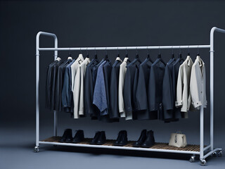 Retail clothing rack. AI Generated - 649320886