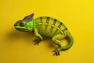 Fototapeta premium Colorful Chameleon on Vibrant Background