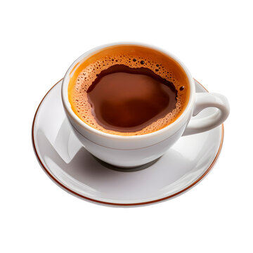 Cup of coffee on transparent background, generative AI