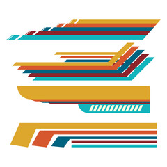 Vector vehicle Decal Stripes for both parts, racing stripes for car tuning