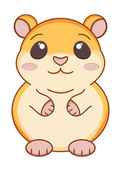 Smiling hamster clipart vector flat design on white background