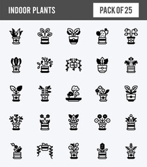 25 Indoor Plants Lineal Fill icons pack. vector illustration.