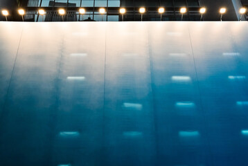 A large illuminated billboard