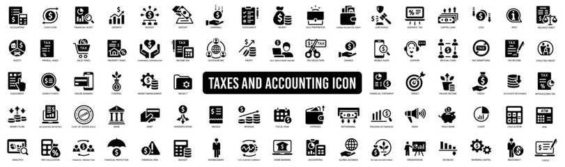 Taxes and accounting icon. Vector illustration - obrazy, fototapety, plakaty