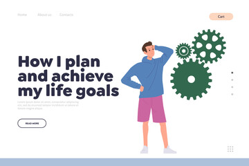 How plan and achieve life goal support online service for personal coaching landing page template