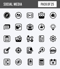 25 social Media (Linkdin) Lineal Fill icons pack. vector illustration.