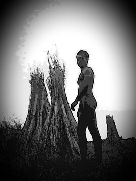 The Nude Man Walking silhouette