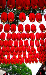 In a small town in Hangzhou, China, red lanterns line the streets