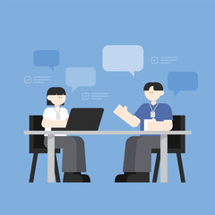 businessman businesswoman work office work illustration