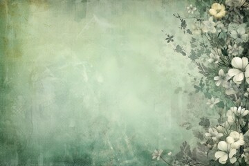 Pastel green background for the design. Design of postcards, albums, notebooks.
