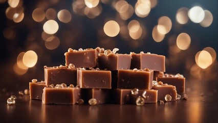 Salted caramel chocolate fudge backdrop blocks