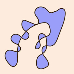 Abstract Doodle Curve Line Shape Symbol Silhouette Funny Icon Poster Template Pattern Background
