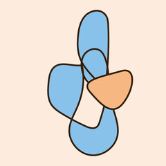 Abstract Doodle Curve Line Shape Symbol Silhouette Funny Icon Poster Template Pattern Background