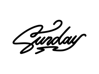 SUNDAY TEXT WITH MONOLINE HANDDRAWN LETTERING CALLIGRAPHY