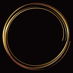 高級感のある円形メタルフレーム　ゴールド