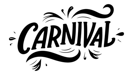 carnival typography . Hand drawn design elements. Handwritten modern brush lettering on a white background isolated vector © shital