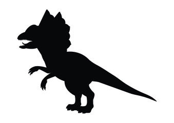 Dilophosaurus Dinosaur Silhouette Vector Isolated on White Background