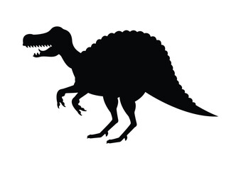 Spinosaurus Dinosaur Silhouette Vector Isolated on White Background