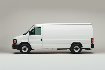 A blank cargo van on a plain background. Generative AI