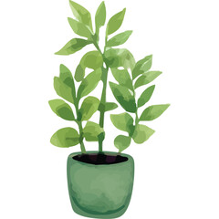 houseplant in green pot icon