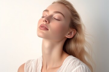 Fototapeta premium Beautiful face of young woman with perfect skin