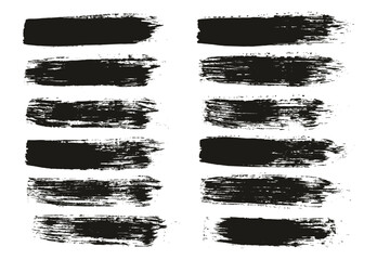 Round Brush Regular Straight Lines Artist Brush High Detail Abstract Vector Background Set 