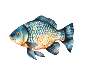 Namalowana ryba karp ilustracja - obrazy, fototapety, plakaty