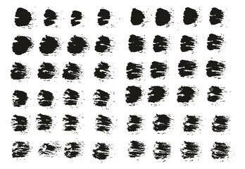 Round Brush Regular Straight Lines Artist Brush High Detail Abstract Vector Background Set 