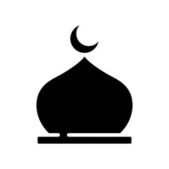 Muslim mosque domes icon. islamic worship place, islam prayer room for Religion and Ramadan symbol for web mobile. Moslem Praying in Filled style. Vector illustration Design