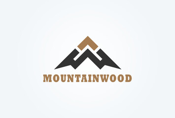 Letter W Mountain Logo. letter W with Mountain combination. flat design logo template. vector illustration