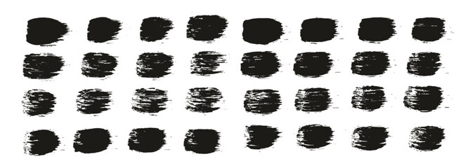 Round Brush Regular Straight Lines Artist Brush High Detail Abstract Vector Background Set 