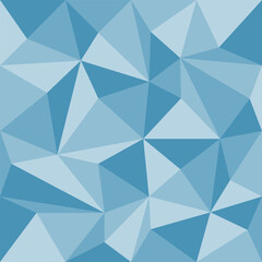 Abstract blue geometric seamless pattern with triangles, vector