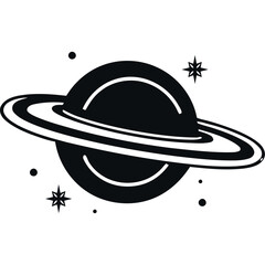 saturn planet silhouette style