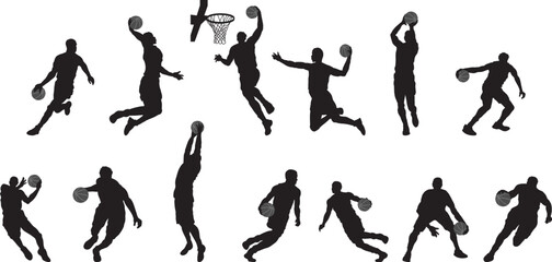 set of silhouettes of basketball player Victor file 