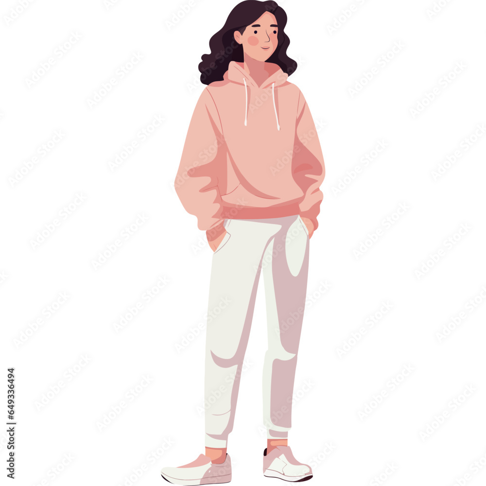 Poster young woman standing character