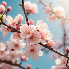 A flower on a light blurred background. Close-up. Soft focus. Nature. Background image. Generative AI