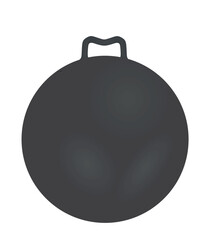 Grey gym ball. vector illustration