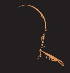 silhouette of a Old man