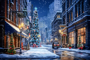 City Christmas -- Use for backgrounds and greeting cards