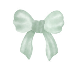 green bow isolated on white background