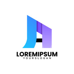 colorful letter a icon logo design