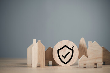 Home insurance concept. Protection a house, property, apartment from risk. Building safety...