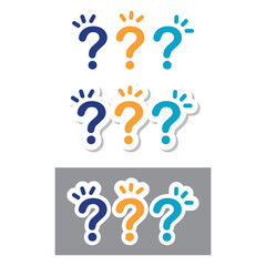 Group of 3 question marks, icon, vector.