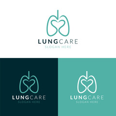 lung health logo design vector illustration