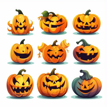 Halloween pumpkin lantern icon,created with generative ai tecnology.