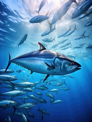 Tuna in its Natural Habitat, Wildlife Photography, Generative AI